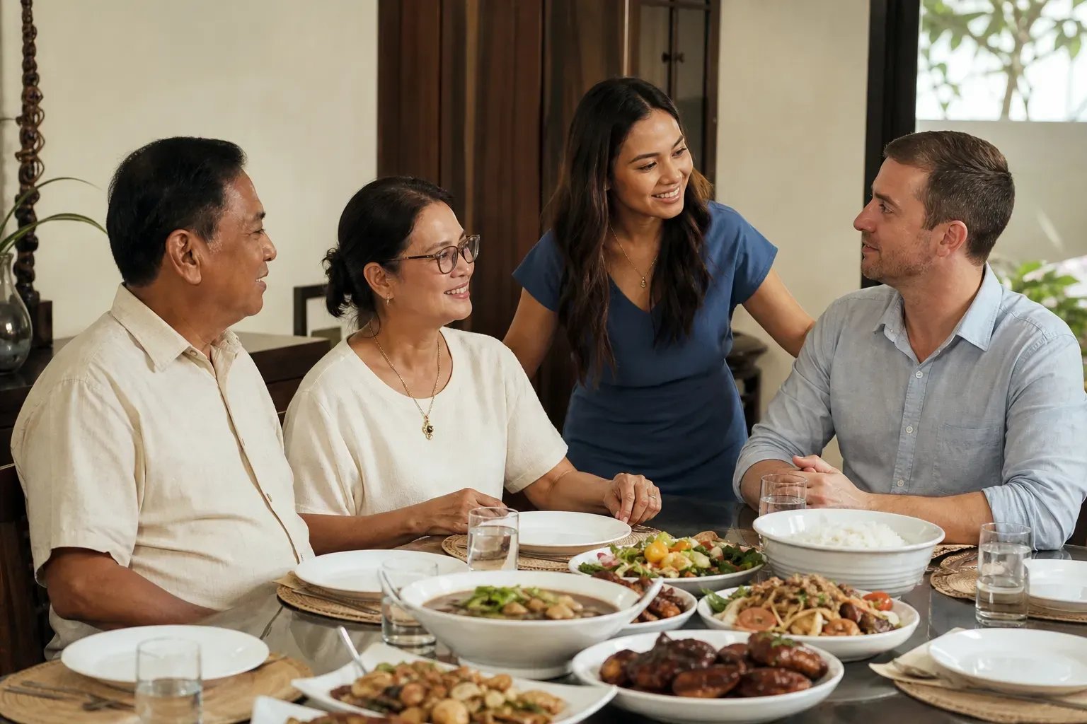 A respectful family introduction in the Philippines
