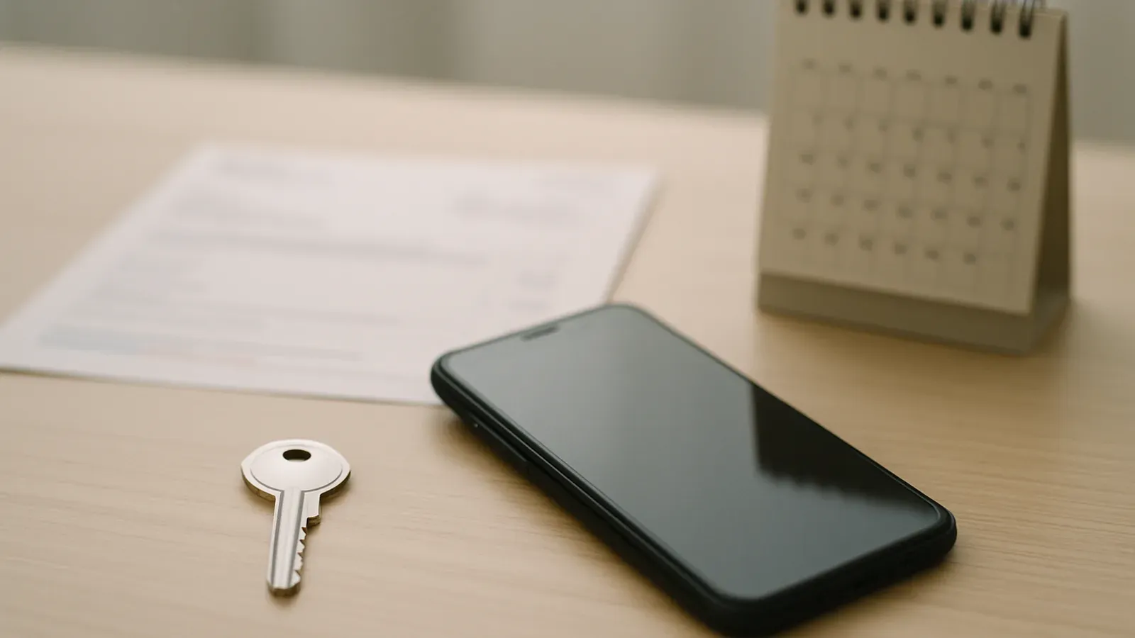 A phone with a blurred rent emergency chat beside a simple budgeting checklist