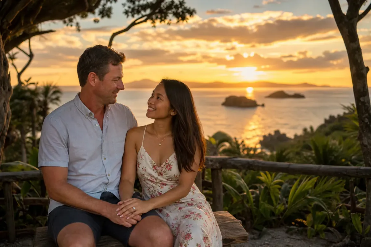 A Filipina couple discussing long-term commitment, family, and future plans