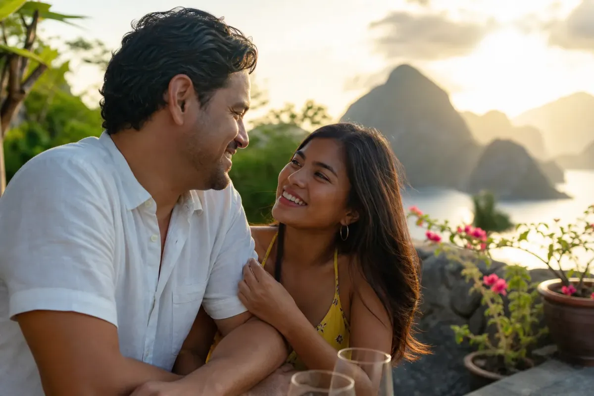 A couple discussing why dating a Filipina can lead to a serious relationship